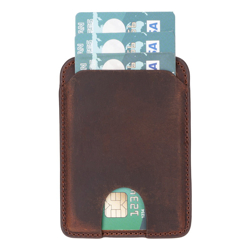 Bayelon MagFit Leather Magnetic Card Holder - Luxe Phone Accessory Saddle Brown