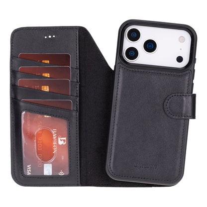 Bayelon iPhone 17 Pro Max Detachable Wallet Case Rustic Black