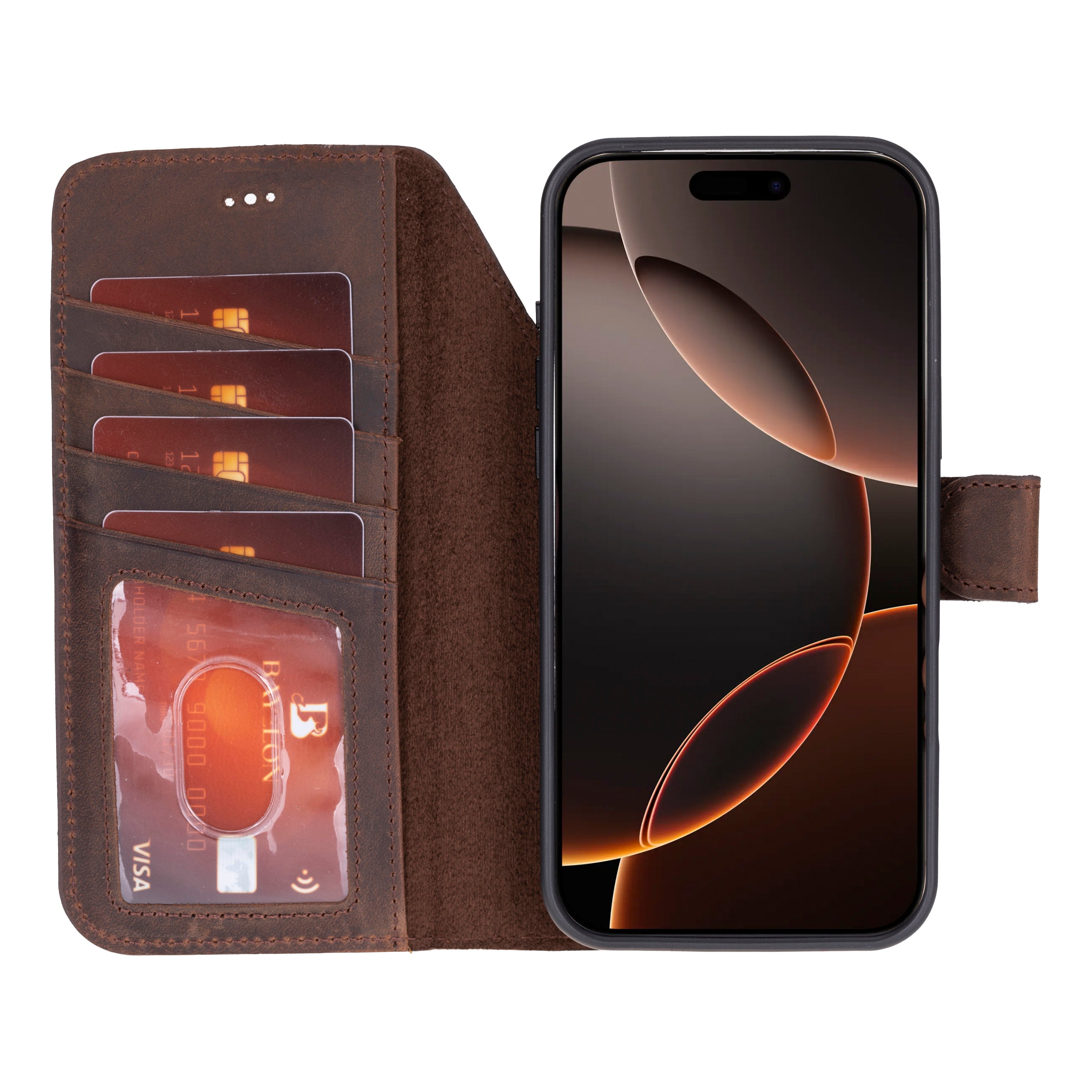 Bayelon iPhone 17 Pro Detachable Wallet Case