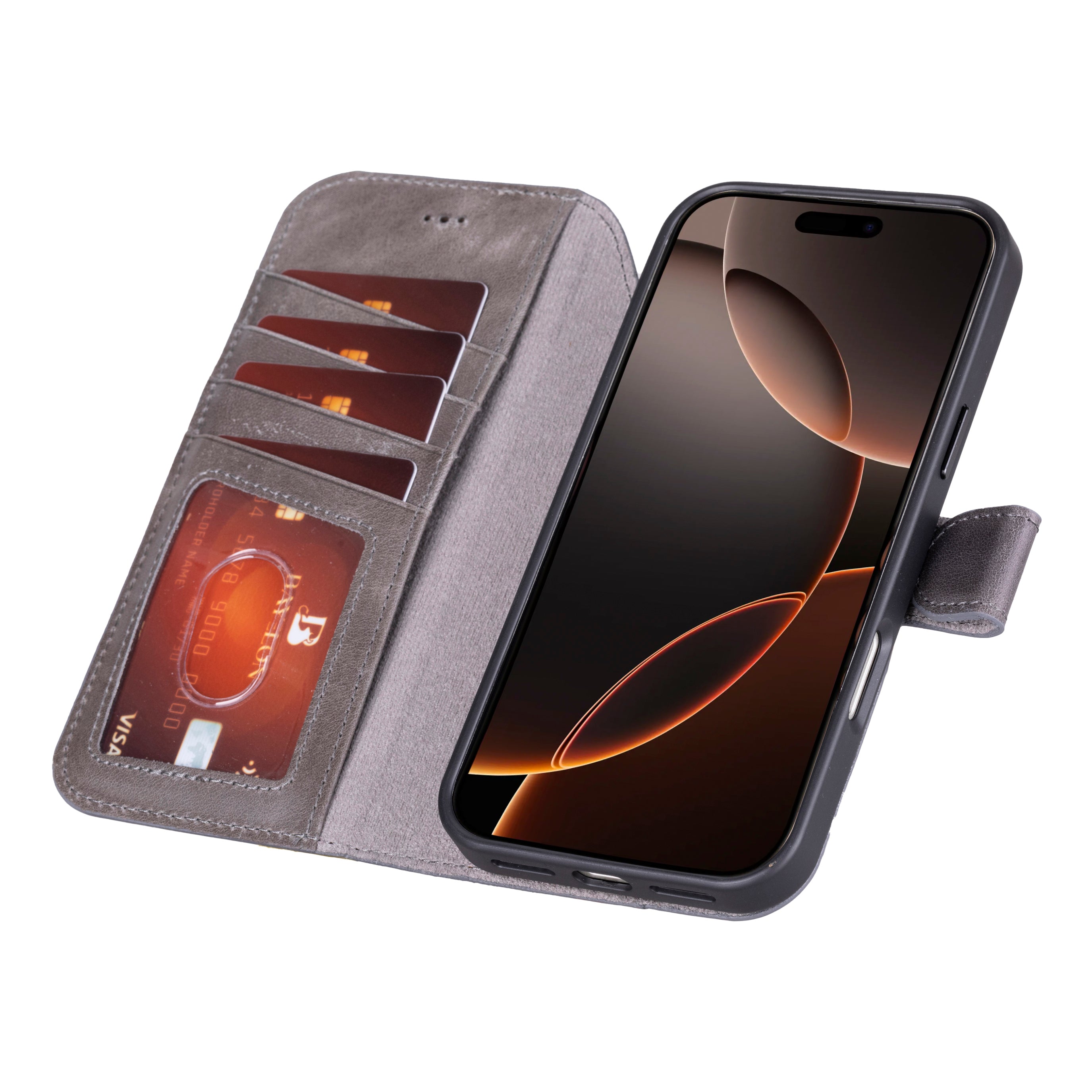 Bayelon iPhone 17 Pro Detachable Wallet Case