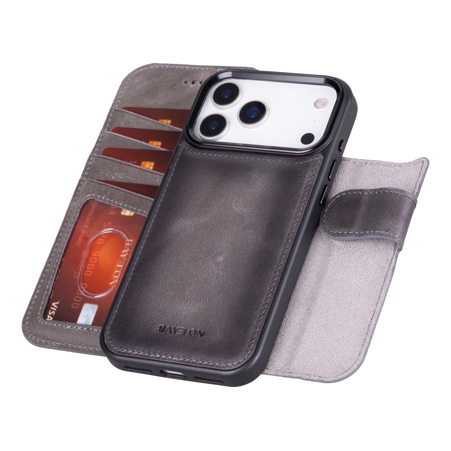 Bayelon iPhone 17 Pro Max Detachable Wallet Case