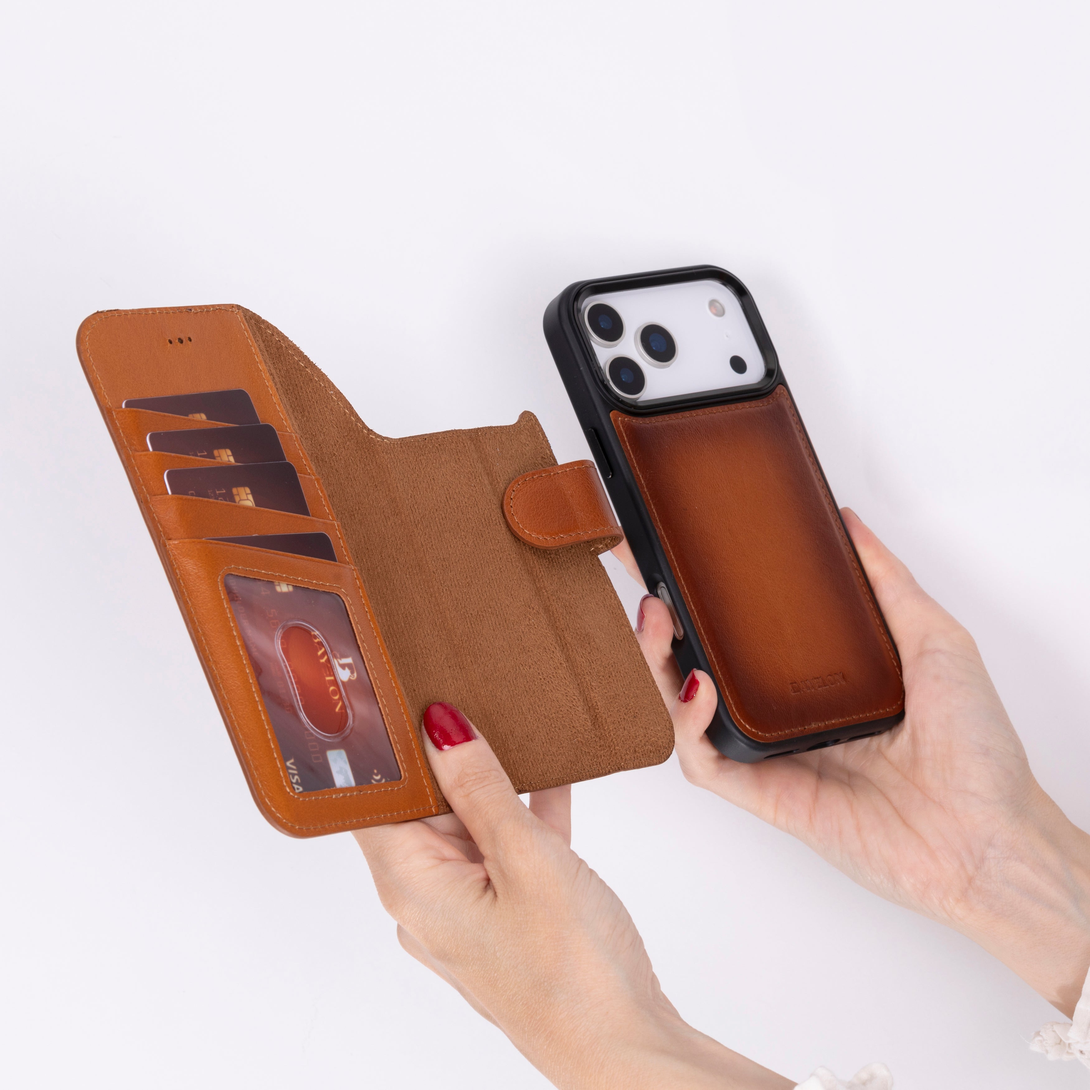 Bayelon iPhone 17 Pro Detachable Wallet Case