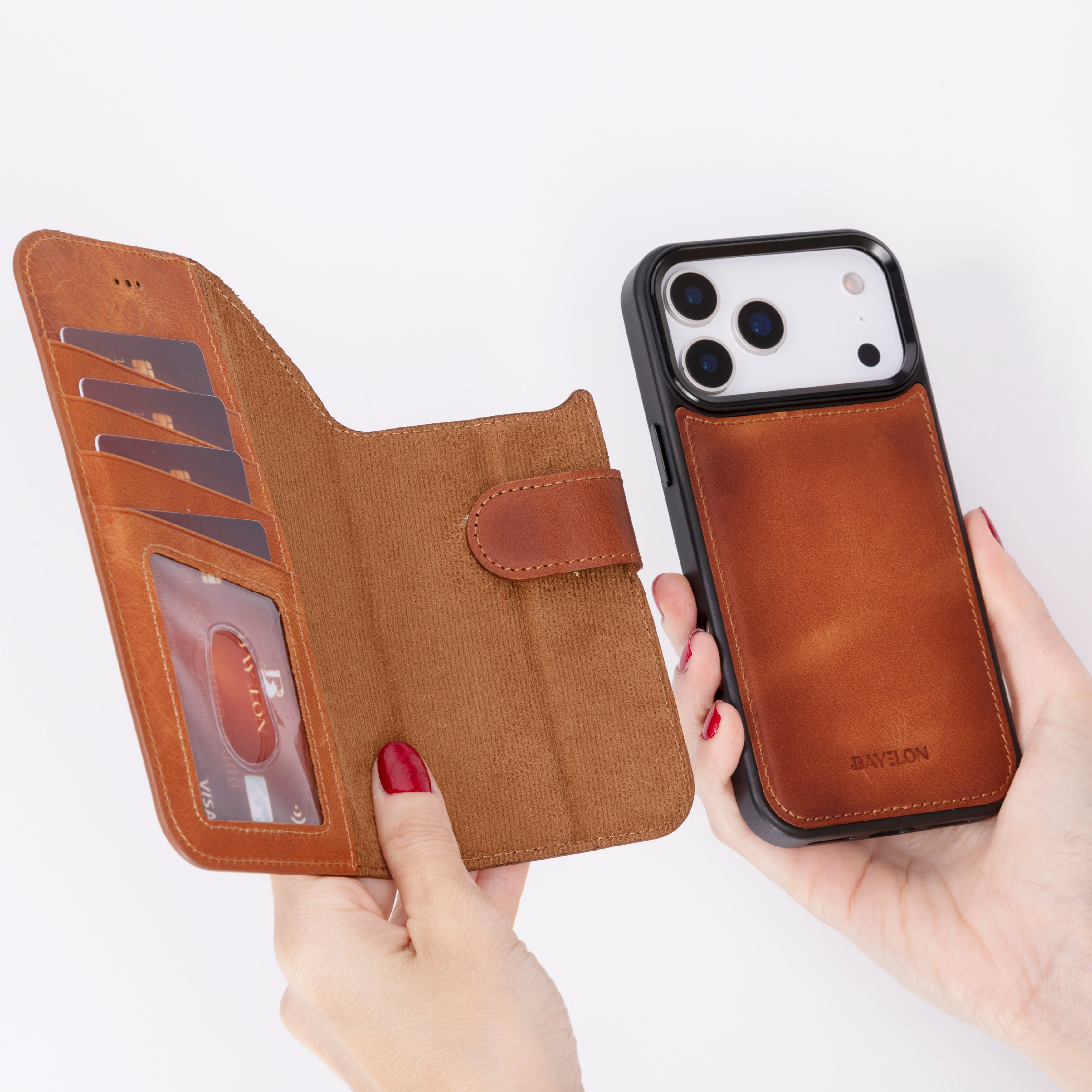 Bayelon iPhone 17 Pro Detachable Wallet Case
