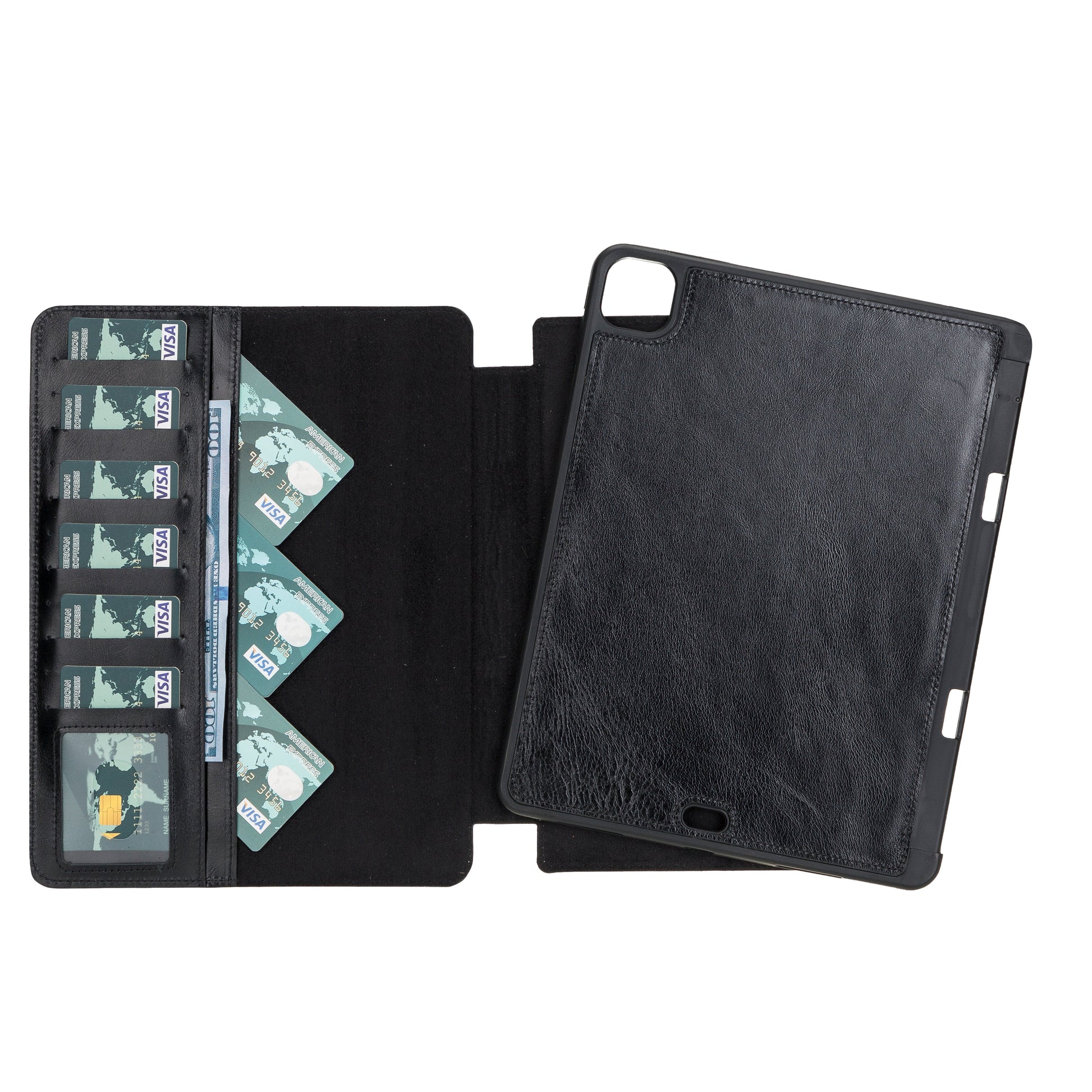 Bouletta Eto iPad Pro 11" (M4-2024) Leather Wallet Case I Pad Pro 11" (M4 2024) Black