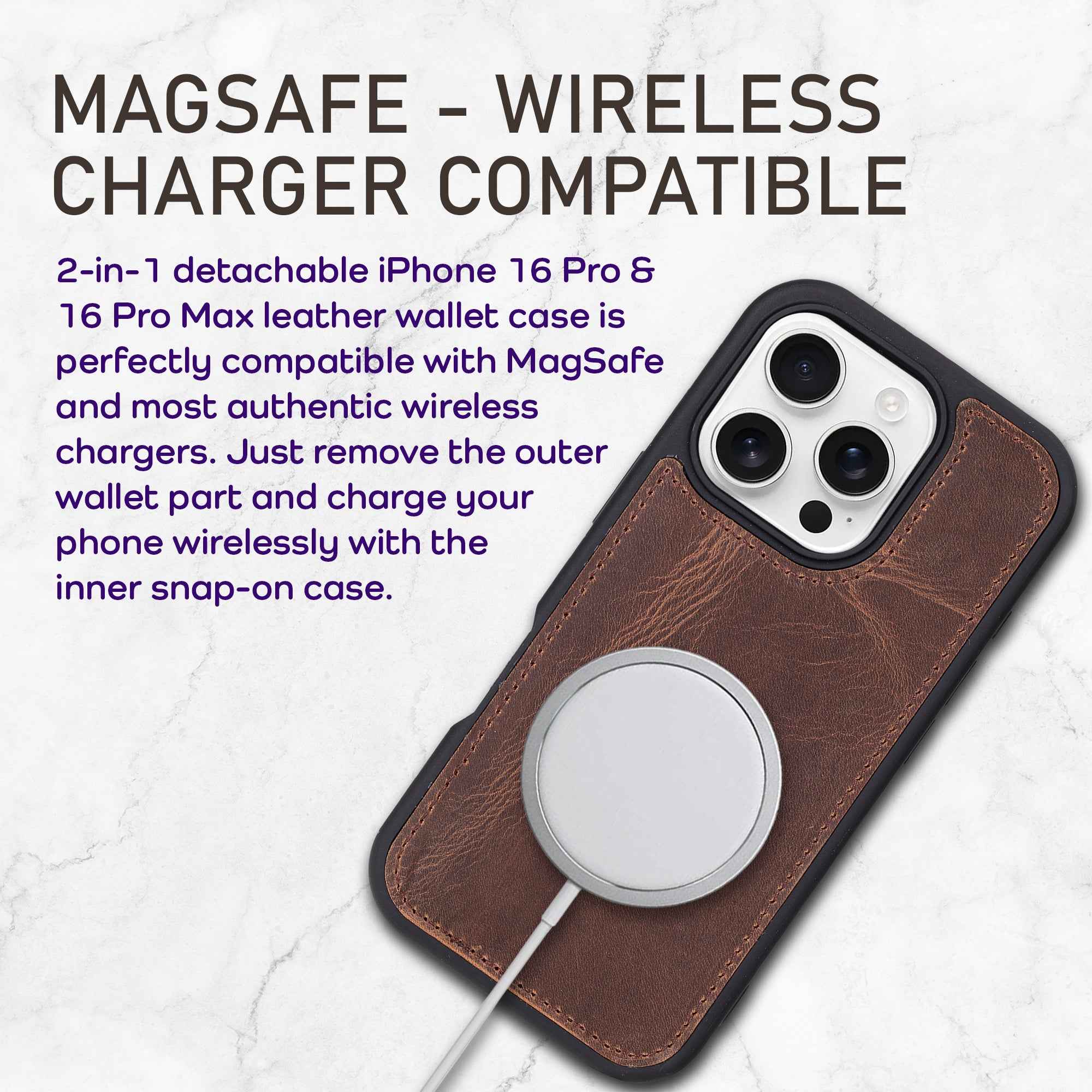 Bayelon iPhone 17 Pro Detachable Wallet Case