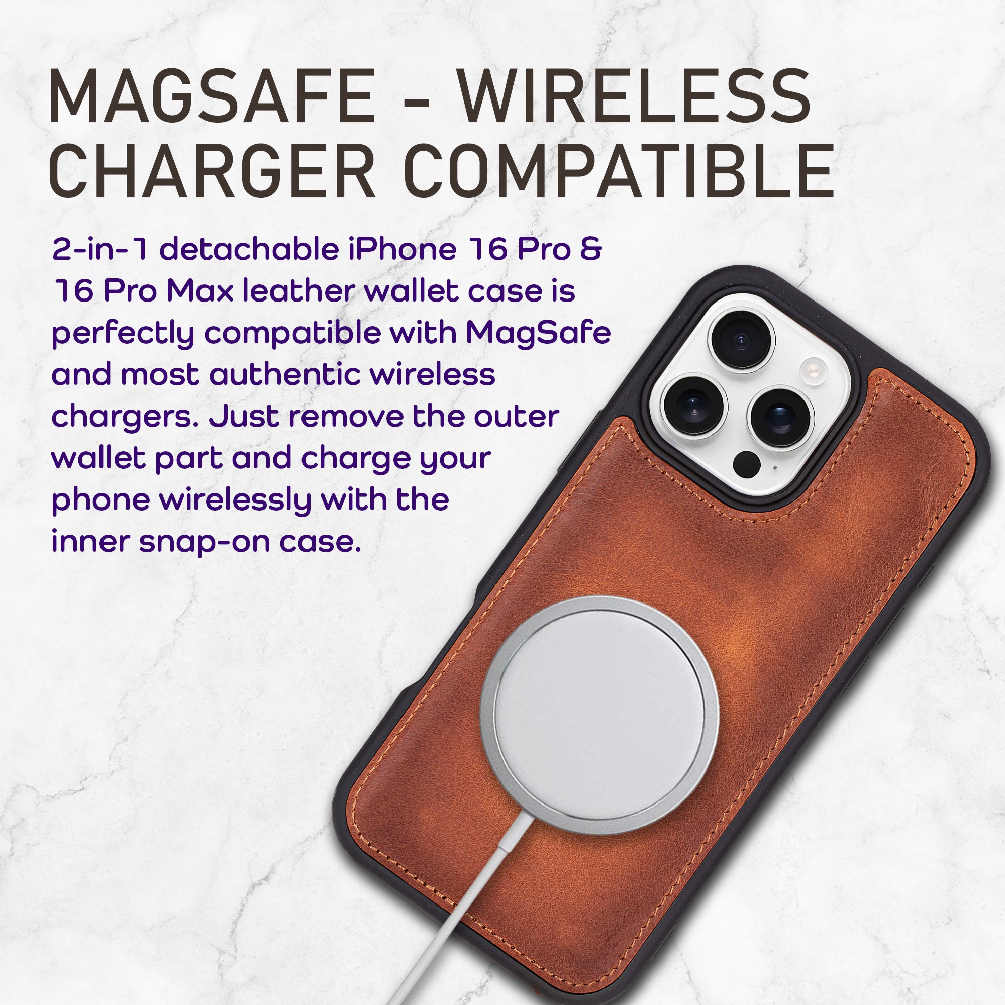 Bayelon iPhone 17 Pro Detachable Wallet Case