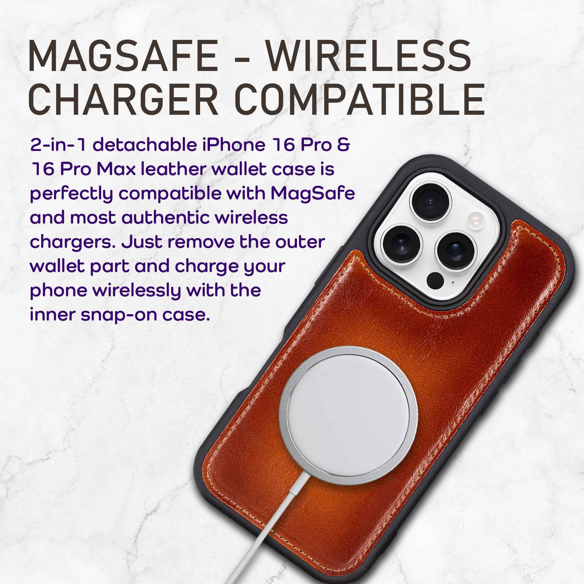 Bayelon iPhone 17 Pro Detachable Wallet Case