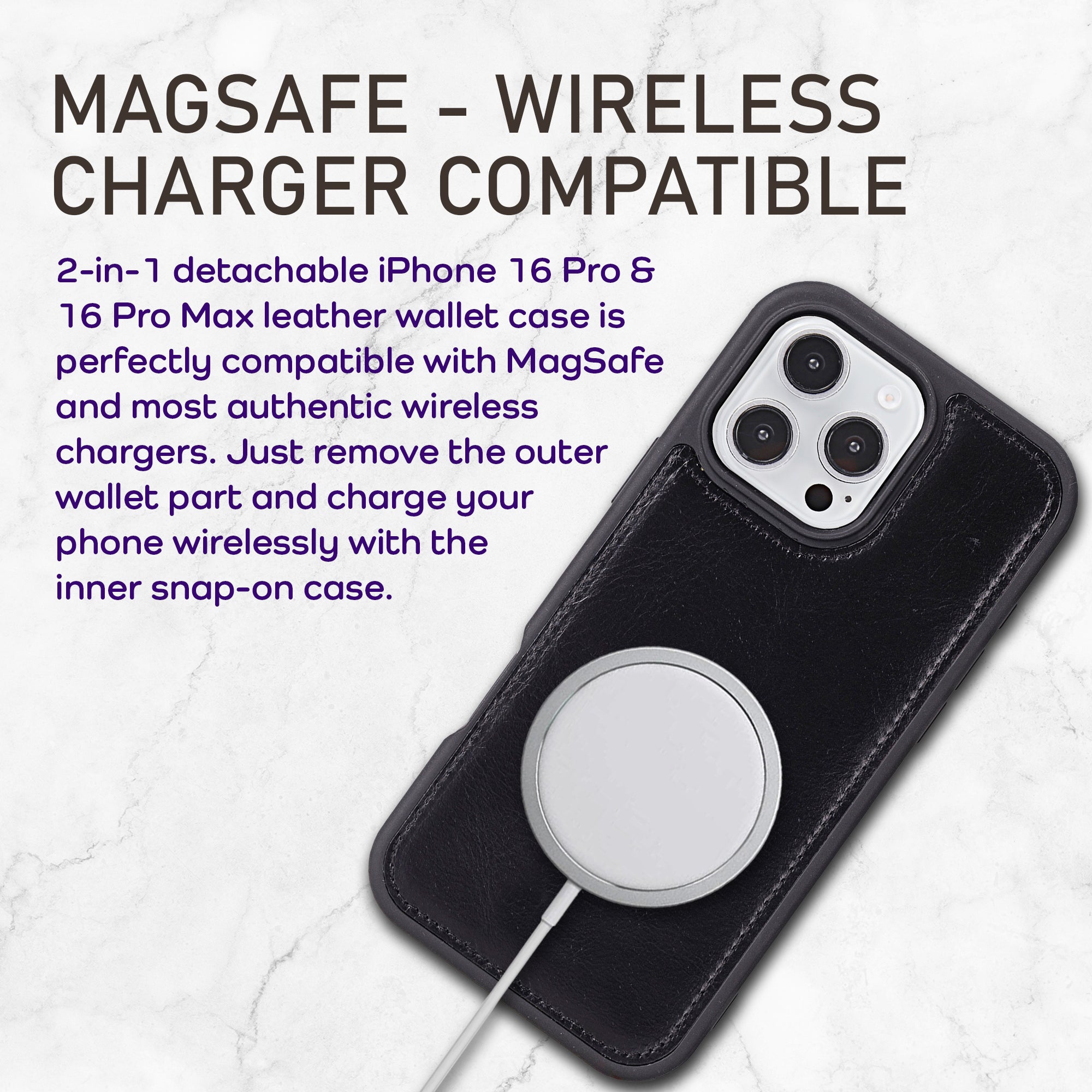 Bayelon iPhone 17 Pro Detachable Wallet Case