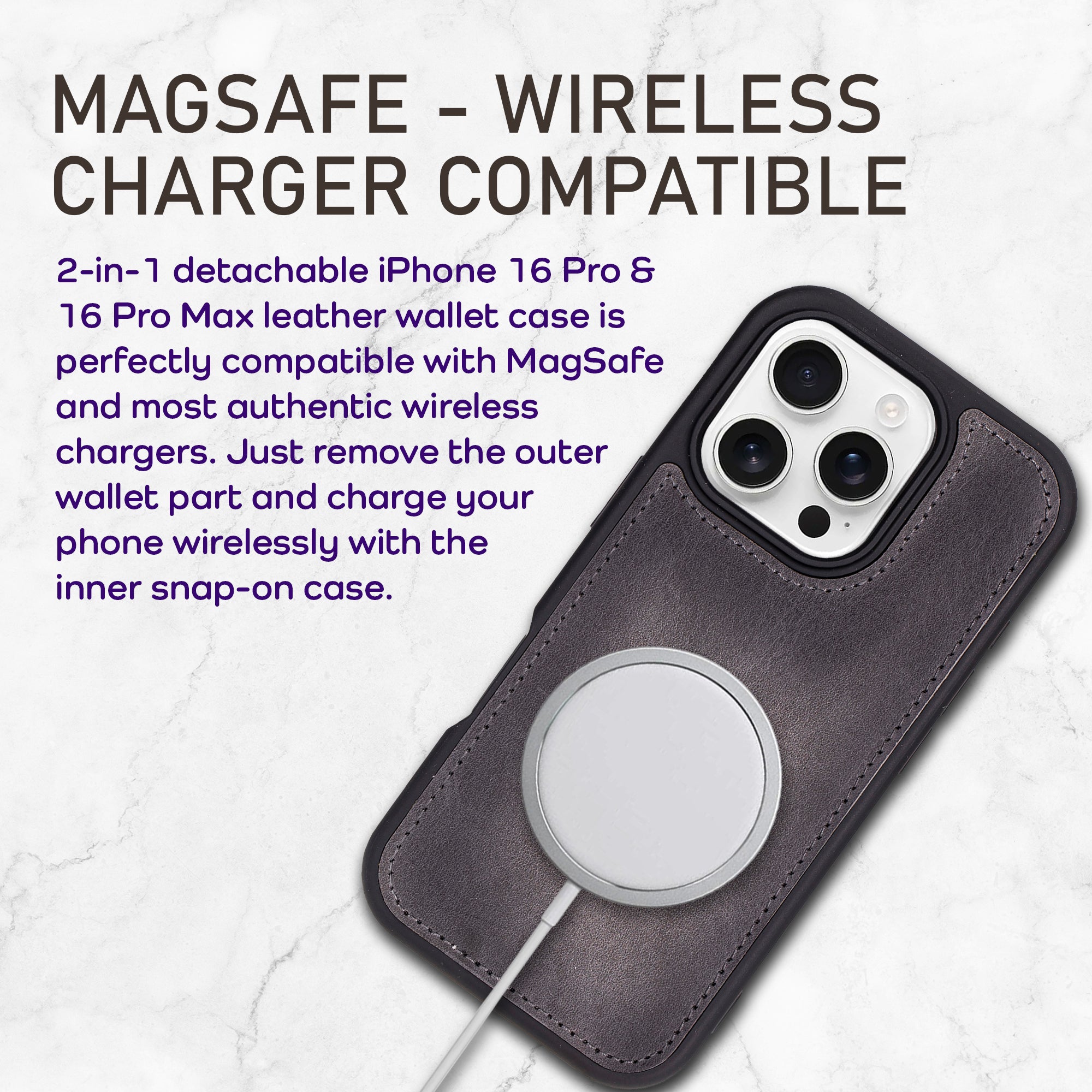 Bayelon iPhone 17 Pro Detachable Wallet Case