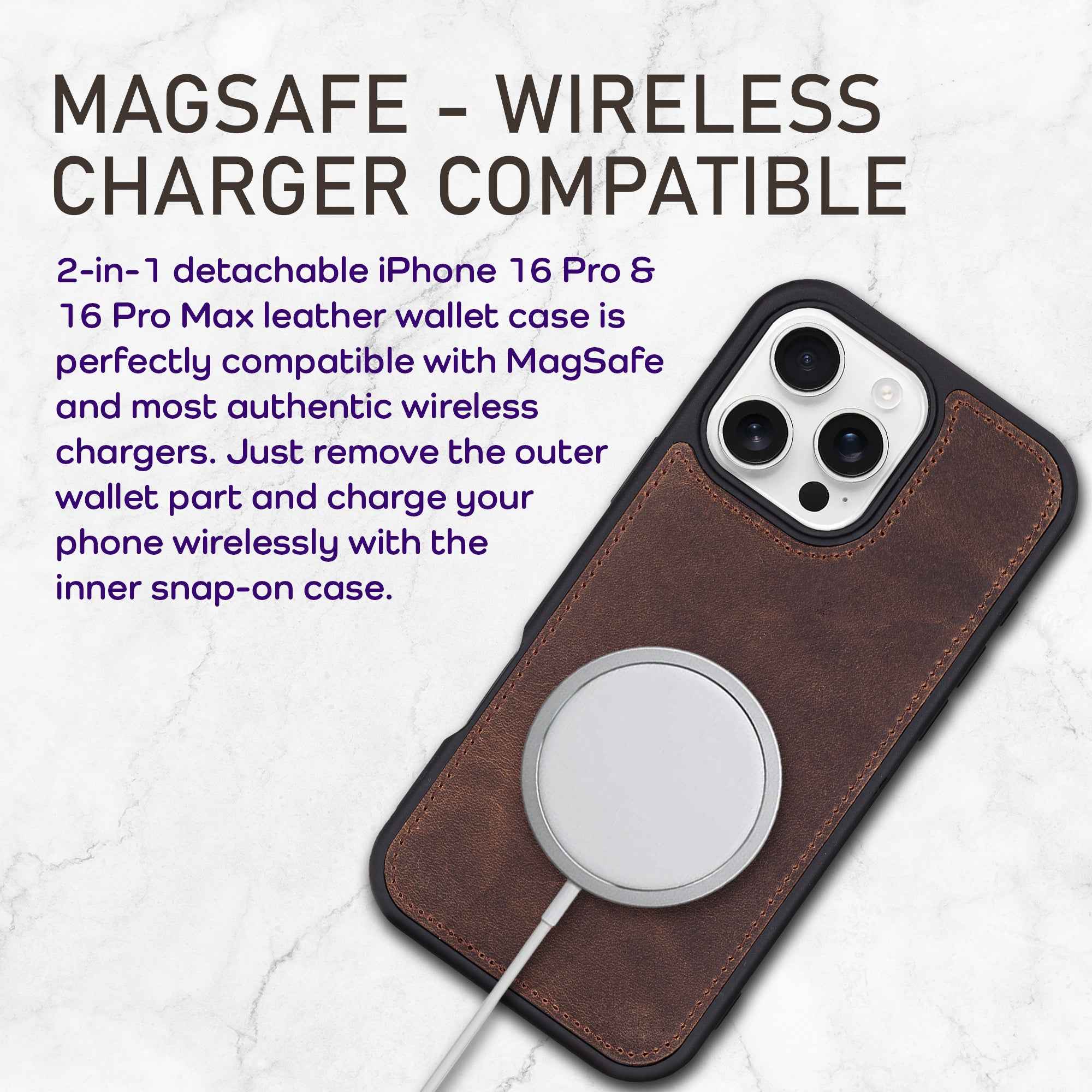 Bayelon iPhone 16 Pro Max Detachable Wallet Case