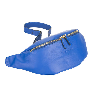 Bouletta Minoan Leather Waist Bag - Handmade Genuine Leather Blue