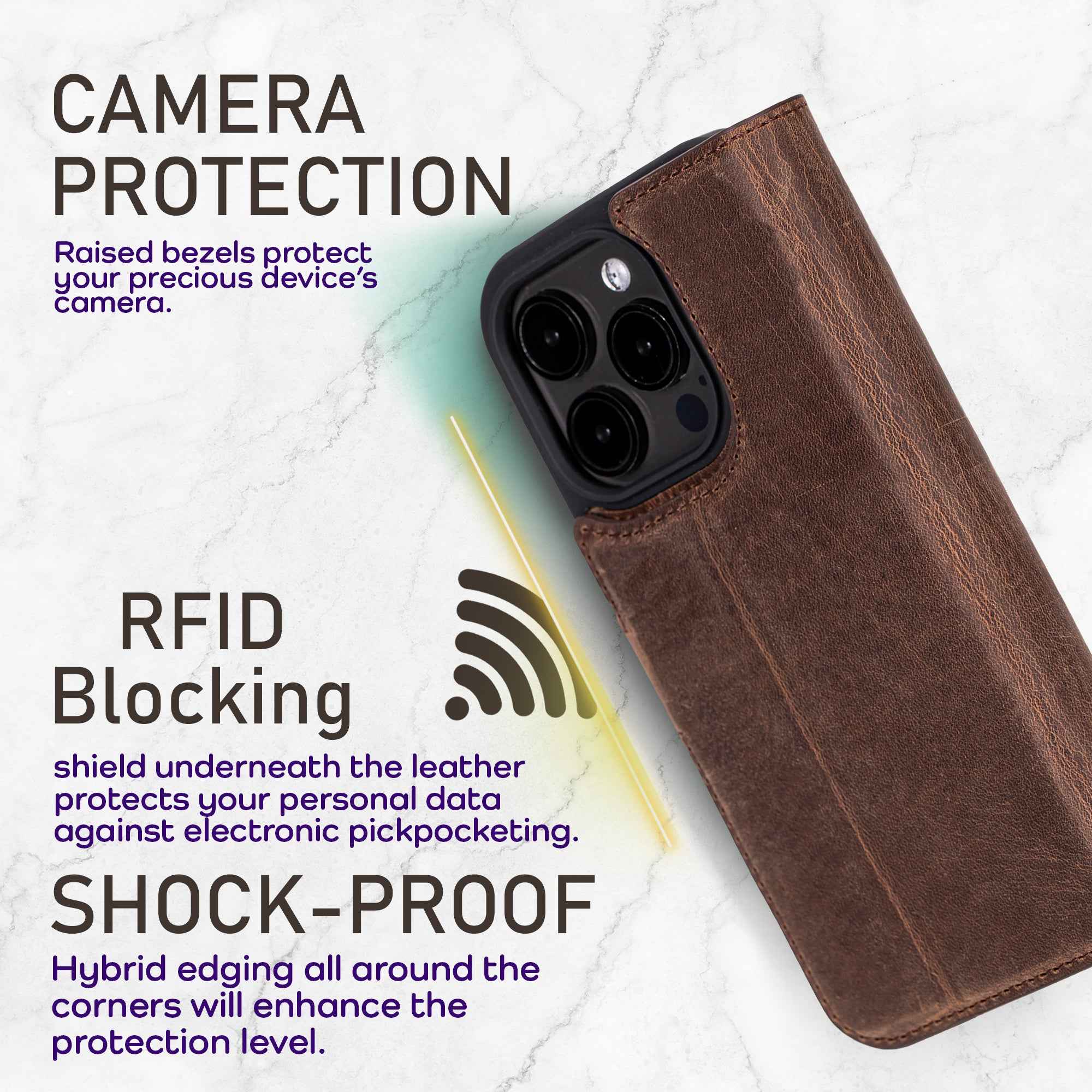 Bayelon iPhone 17 Pro Detachable Wallet Case