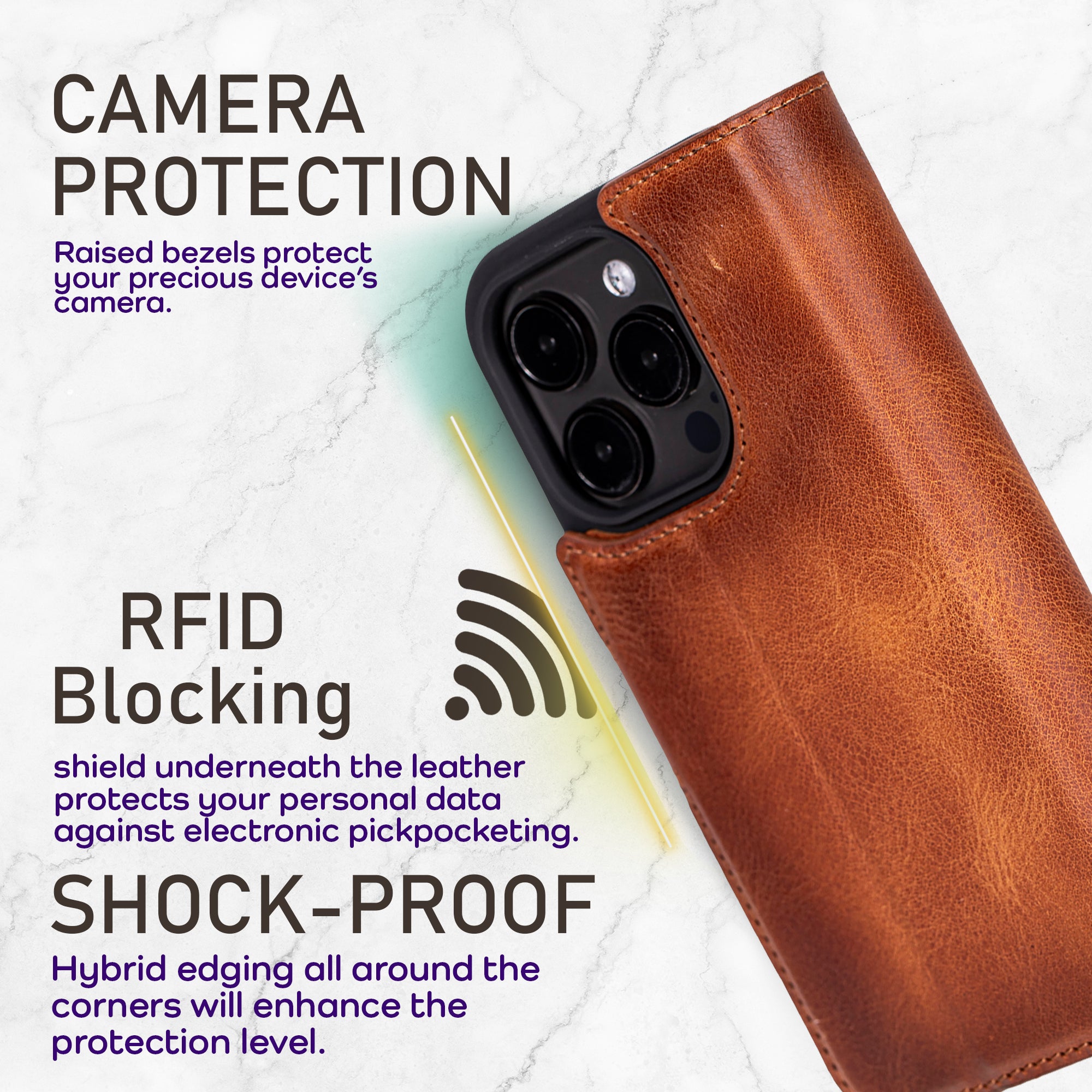 Bayelon iPhone 17 Pro Detachable Wallet Case