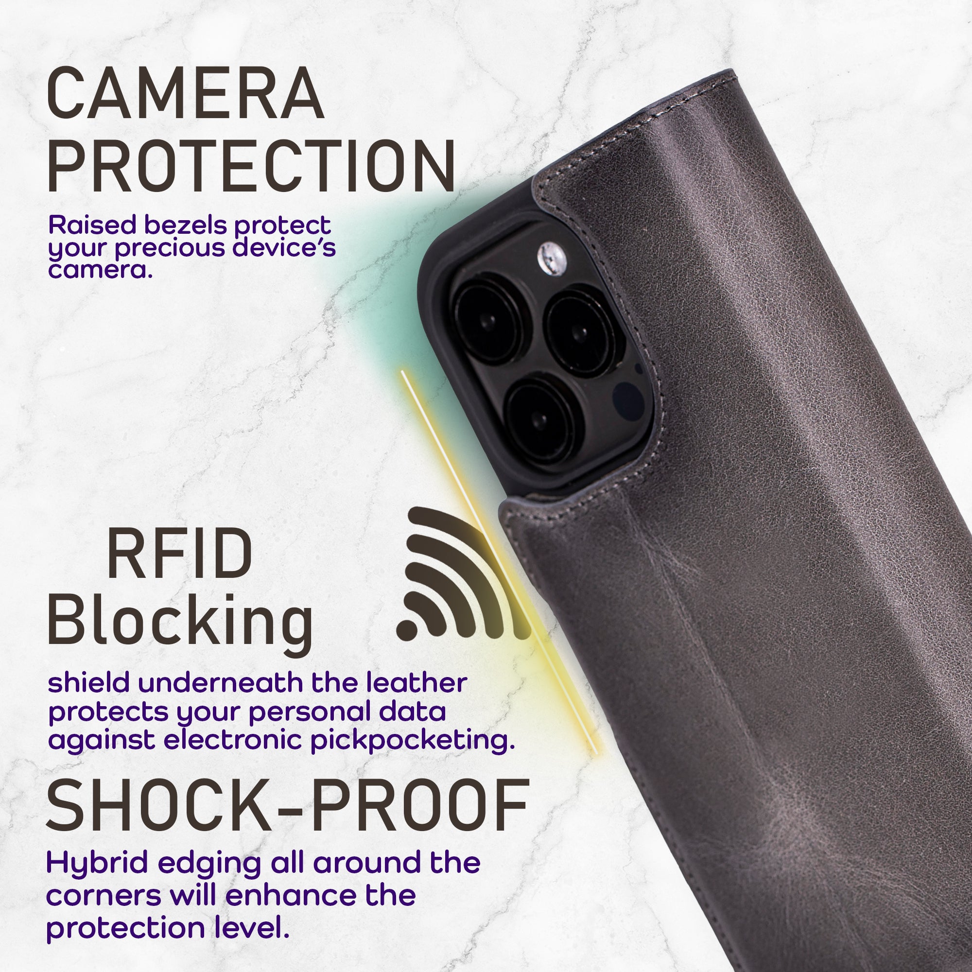 Bayelon iPhone 17 Pro Detachable Wallet Case