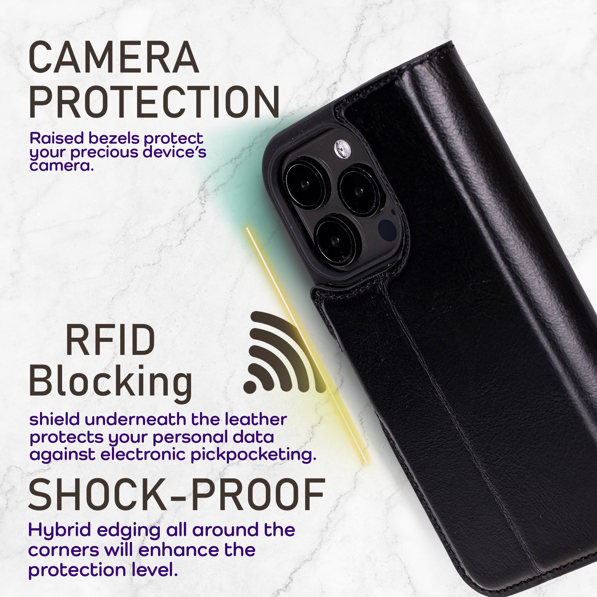 Bayelon iPhone 17 Pro Detachable Wallet Case