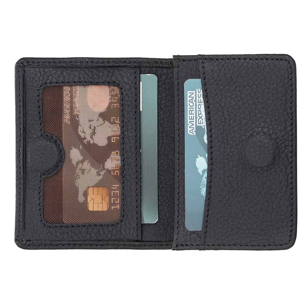 Bayelon Toni Leather Card Holder Pebble Black