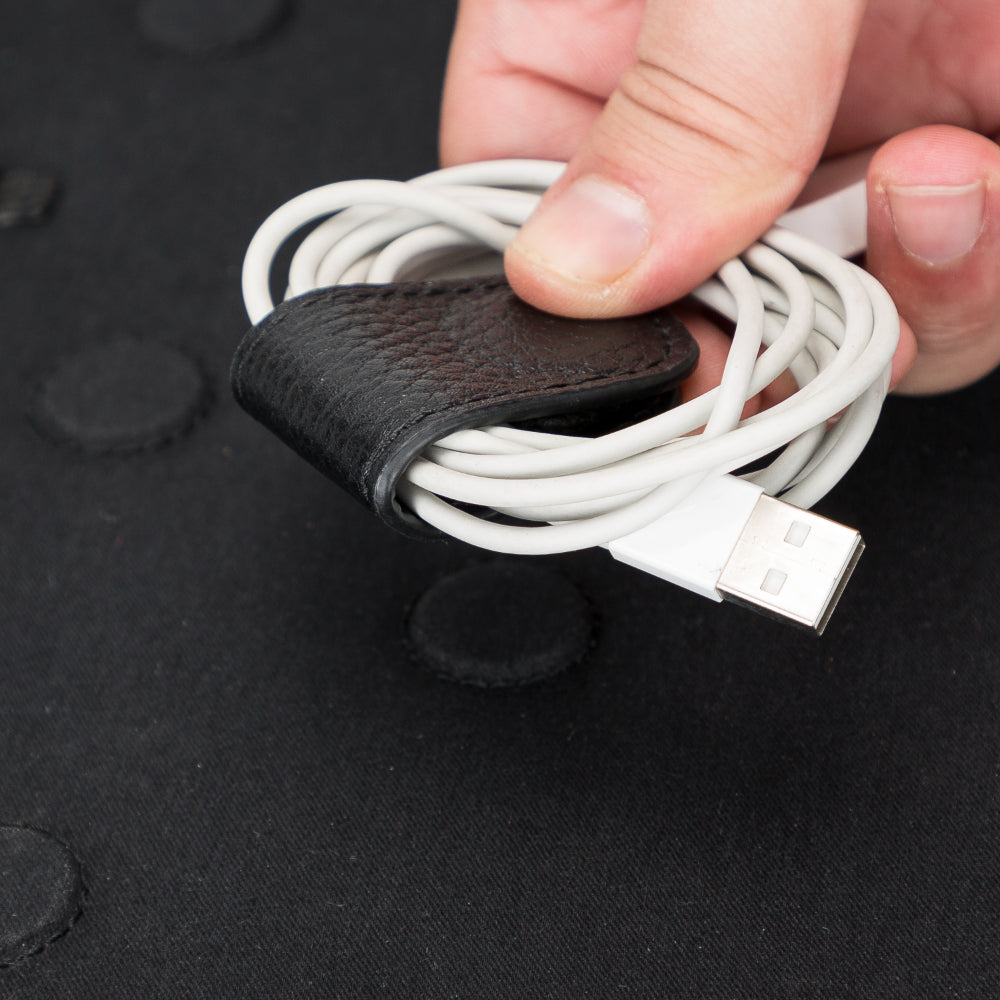 Bayelon Genuine Leather Travel Cable Organizer