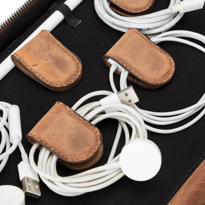 Bouletta Orbex Genuine Leather Travel Cable Organizer