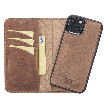 Bouletta Magic iPhone 13 Series Detachable Leather Wallet Case - MW Saddle Brown