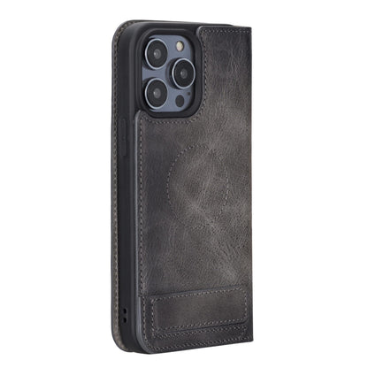 Bouletta Brooks iPhone 14 Leather Wallet Case Gray