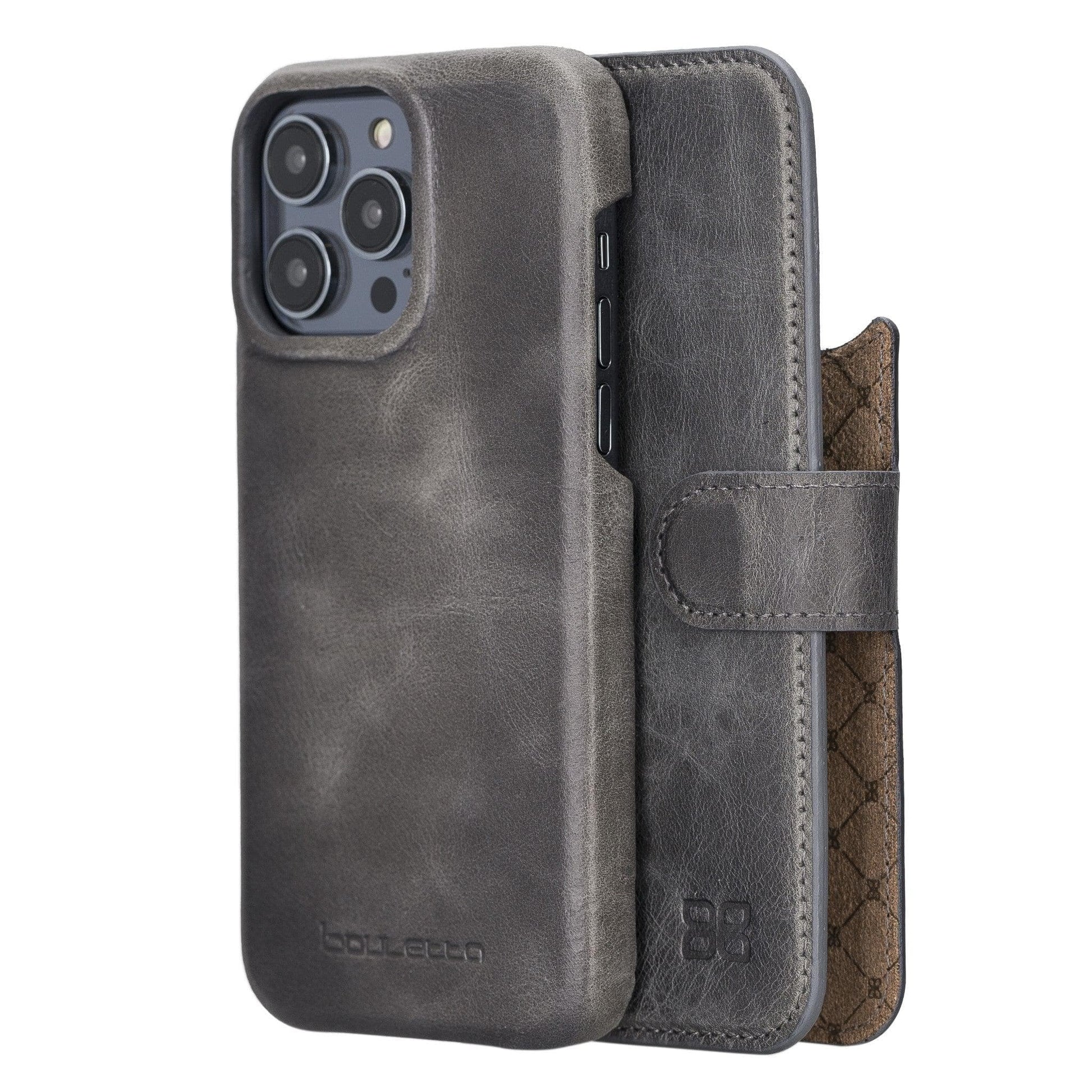 Bouletta F360 Magic Leather iPhone 14 Detachable Wallet Case Gray