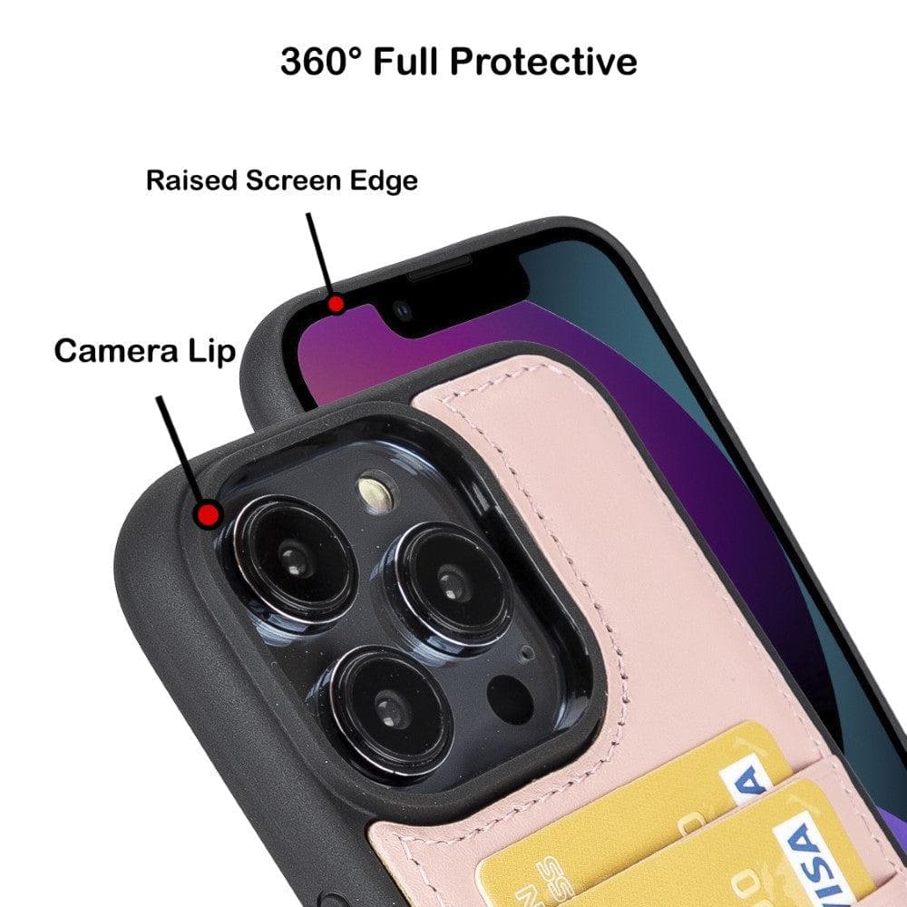 Bayelon Flex Cover Leather iPhone 14 Pro Max Case with Card Holder