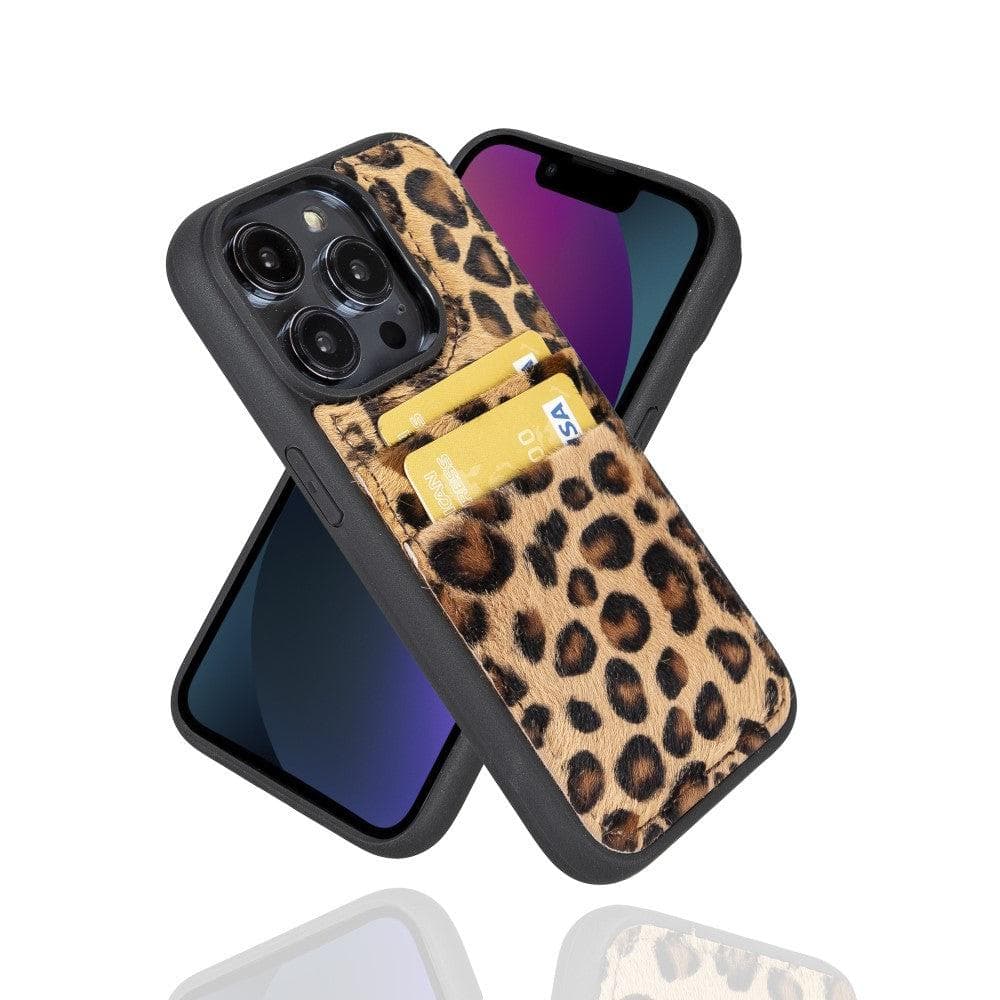 Bouletta Flex Cover Leather iPhone 14 Pro Max Case with Card Holder Leopard