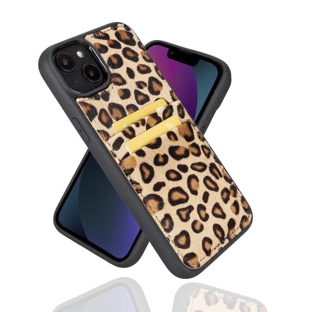 Bouletta Flex Cover Leather iPhone 14 Plus Case with Card Holder Leopard