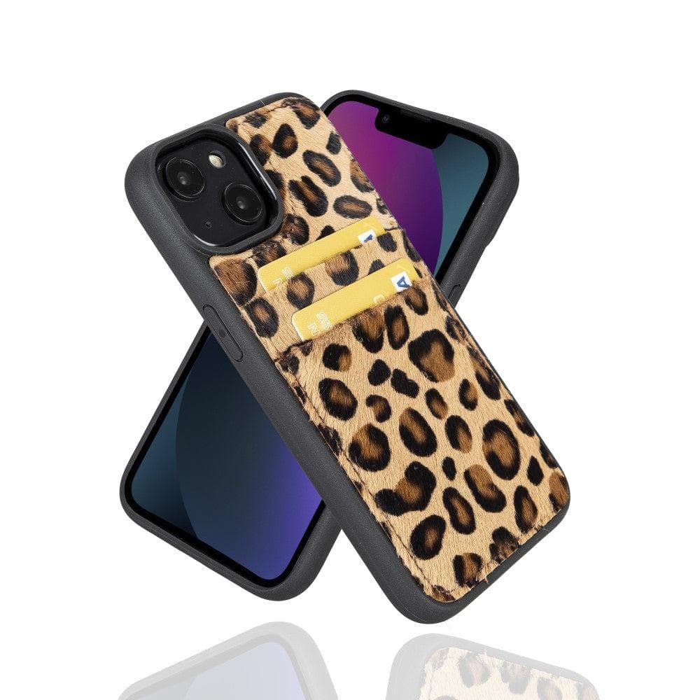 Bouletta Flex Cover Leather iPhone 14 Case with Card Holder Leopard