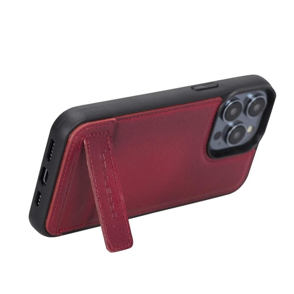 Bouletta Flex Base Leather iPhone 14 Plus Case with Stand Red