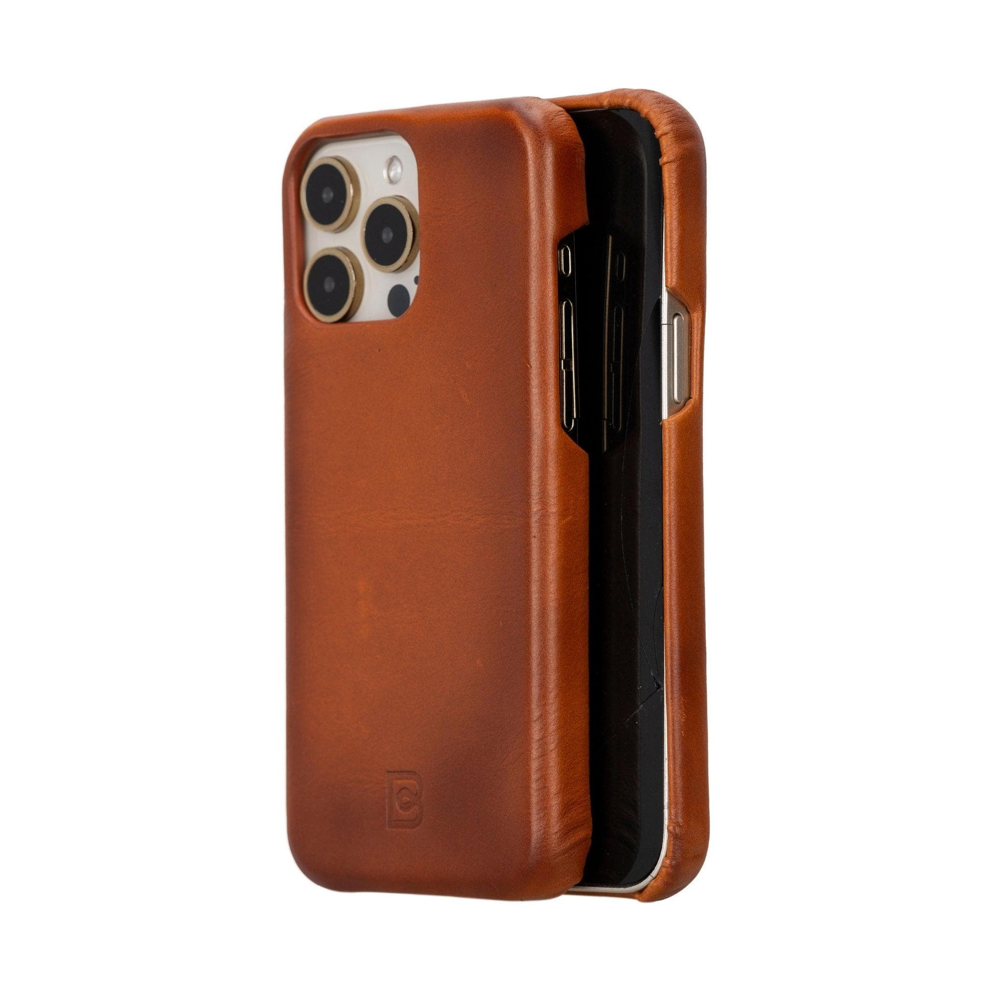 Bayelon F360 Genuine Leather Case for iPhone 15 Pro Max Tan