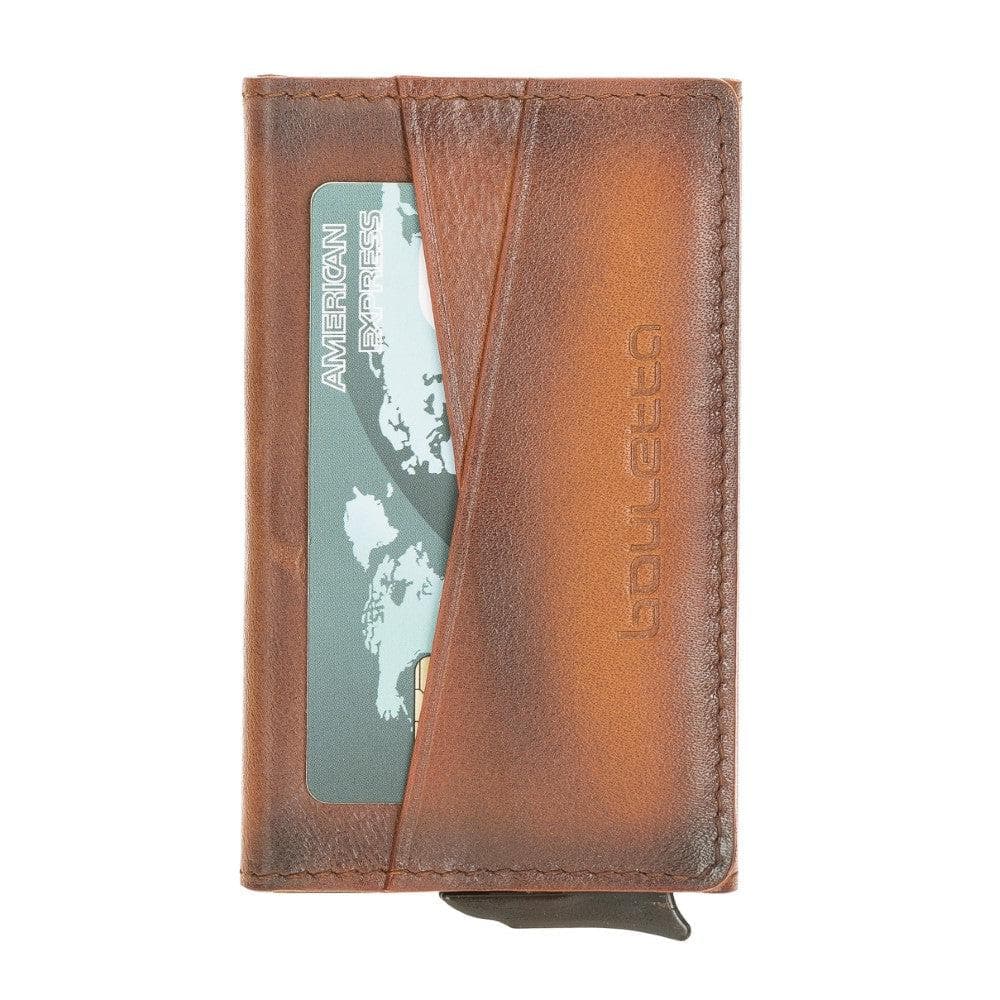 Bayelon Austin Leather RFID Card Holder - Premium Quality Tan