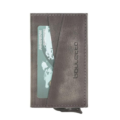 Bouletta Austin Leather Card Holder with RFID Gray