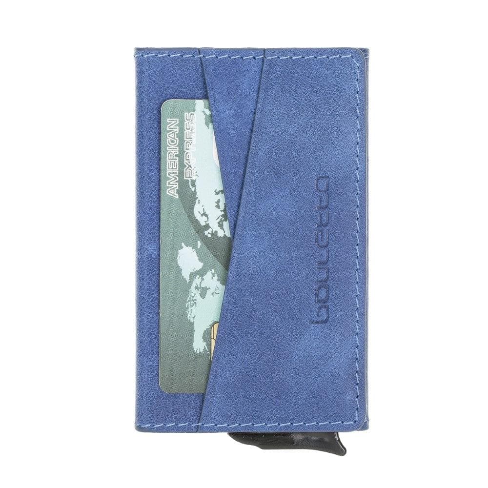 Bouletta Austin Leather Card Holder with RFID Navy