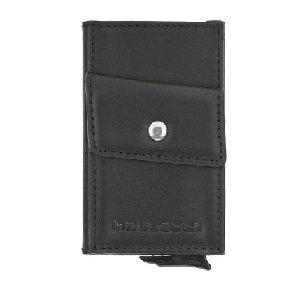 Bouletta Austin Leather Coin Purse / Card Holder with RFID Black