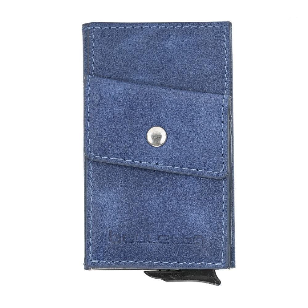 Bouletta Austin Leather Coin Purse / Card Holder with RFID Navy