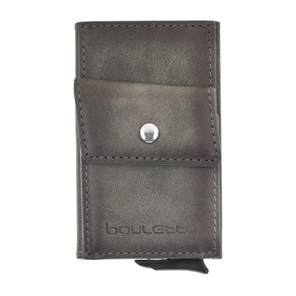 Bouletta Austin Leather Coin Purse / Card Holder with RFID Gray