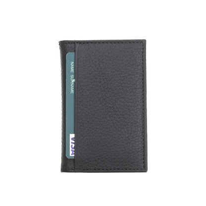 UnBranded Andy Leather Card Holder Pebble Black