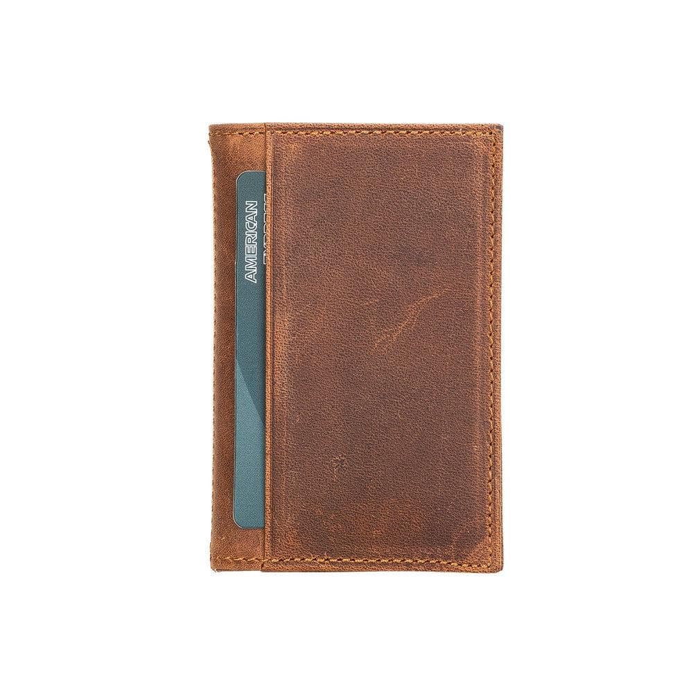 UnBranded Andy Leather Card Holder Saddle Brown