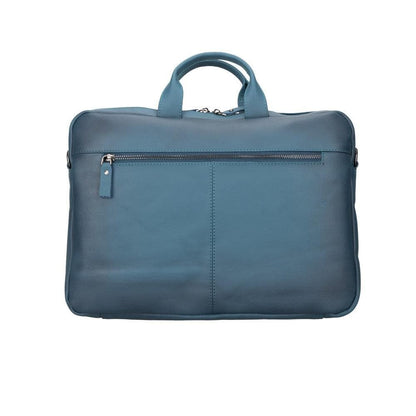 UnBranded Apollo Leather Business Briefcase / Laptop Case 14" Blue