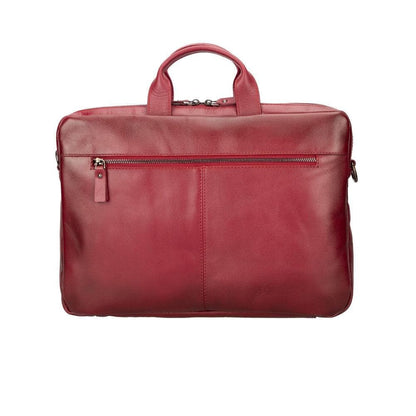 UnBranded Apollo Leather Business Briefcase / Laptop Case 14" Crimson Red