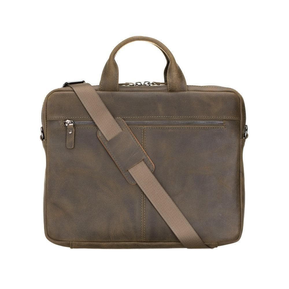 Bouletta Apollo Saddle Brown Leather Business Briefcase Dark Goldenrod