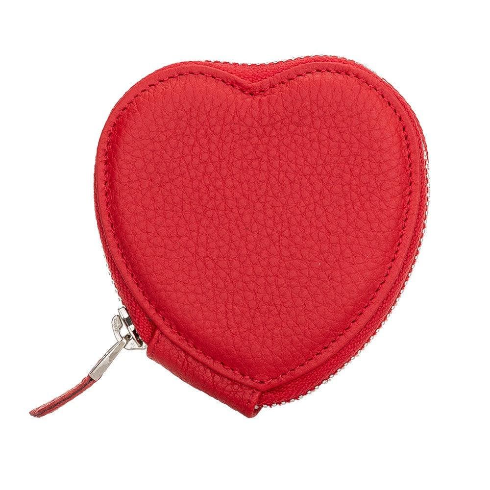Bayelon Genuine Leather Heart Case for AirPods 1 & 2 Crimson