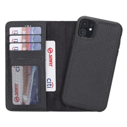 UnBranded Magic iPhone 11 Series Detachable Leather Wallet Case - MW I Phone 11 6.1" Pebble Black