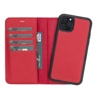 UnBranded Magic iPhone 11 Series Detachable Leather Wallet Case - MW Crimson