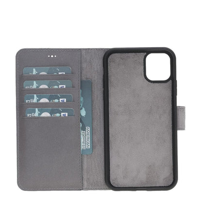 UnBranded Magic iPhone 11 Series Detachable Leather Wallet Case - MW I Phone 11 Pro Max 6.7" Gray