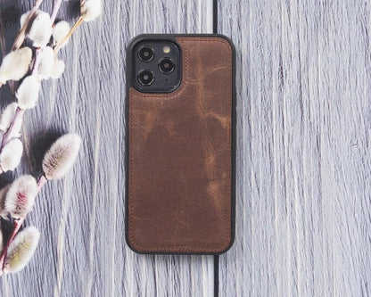 Bouletta Flex Cover iPhone 12 Series Leather Back Cover - FXC Saddle Brown