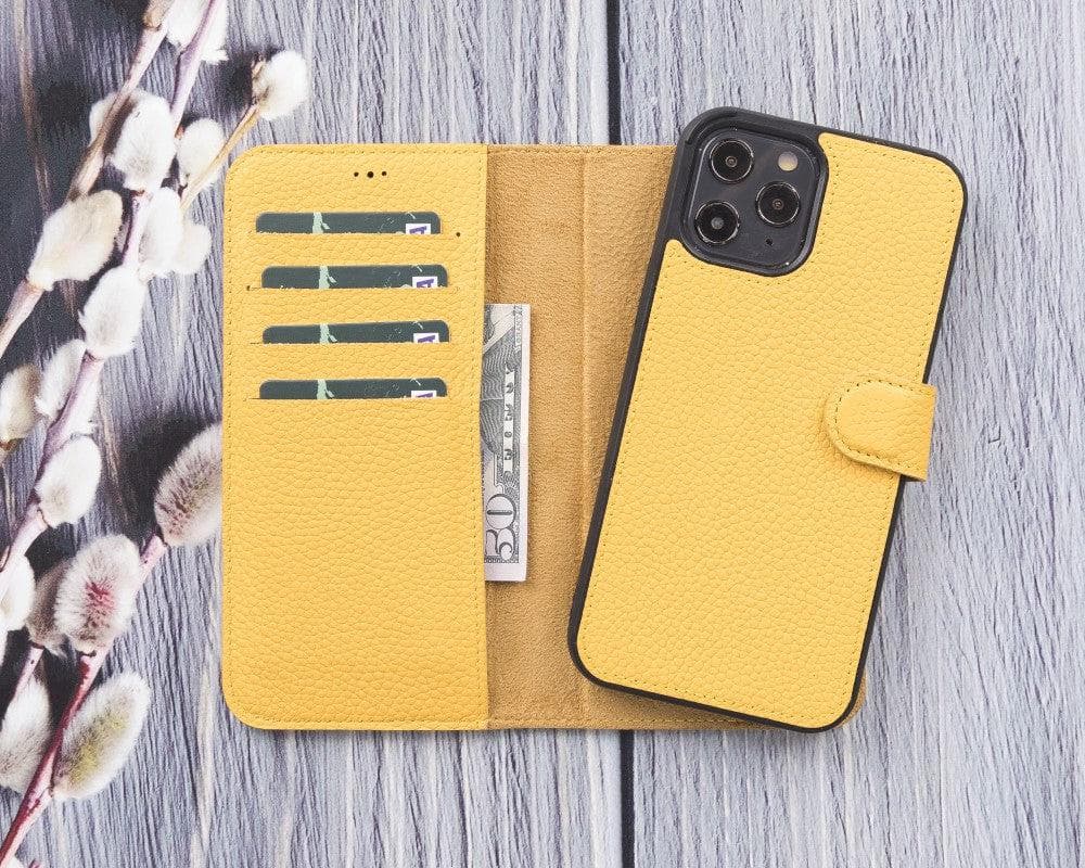 Bouletta Magic iPhone 12 Series Detachable Genuine Leather Wallet Case - MW Yellow