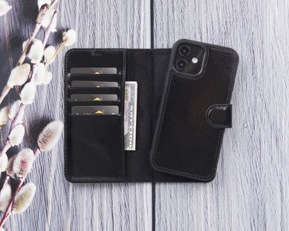 Bouletta Genuine Leather Wallet Case for iPhone 12 Series Black