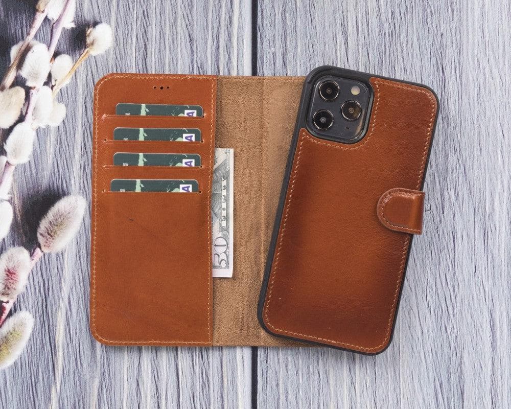 Bouletta Genuine Leather Wallet Case for iPhone 12 Series Tan